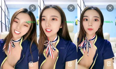 人氣女神【嫩模貝貝】制服誘惑~騷舞勾引~抖臀擠胸 (13)